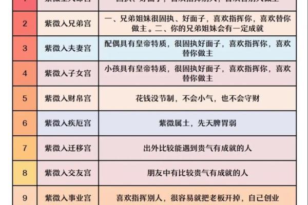 紫薇斗数星盘名称