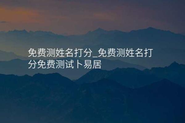 姓名免费打分测试100分